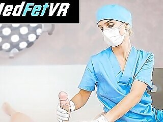 Nubile Nurse Masturbates Off Patient In Scrubs And Gloves