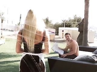 Blonde Blanche Bradburry Likes To Bellow While He Fucks Her Rump